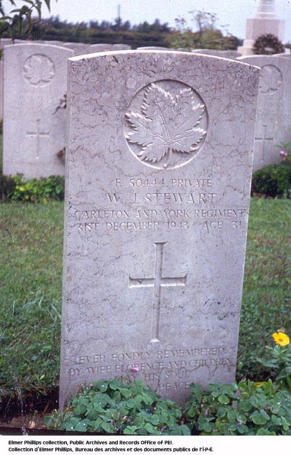 Grave marker for W.J. Stewart