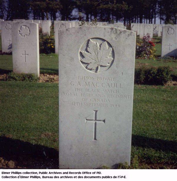 Grave marker for G.A. Maccaull
