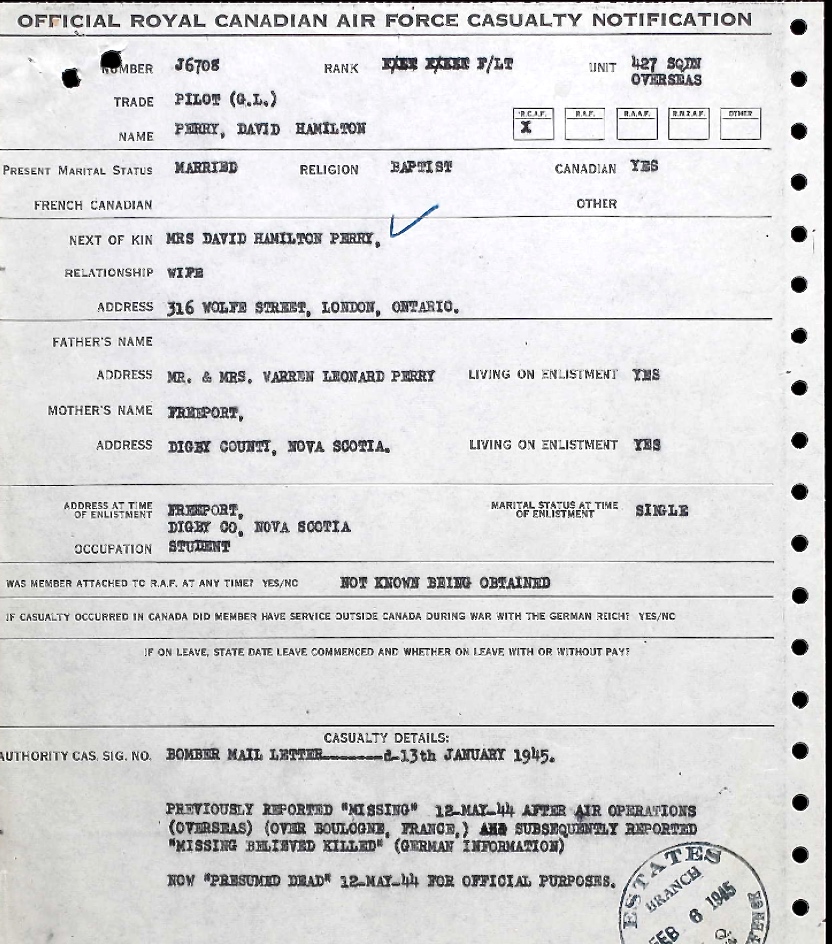 Notification of death