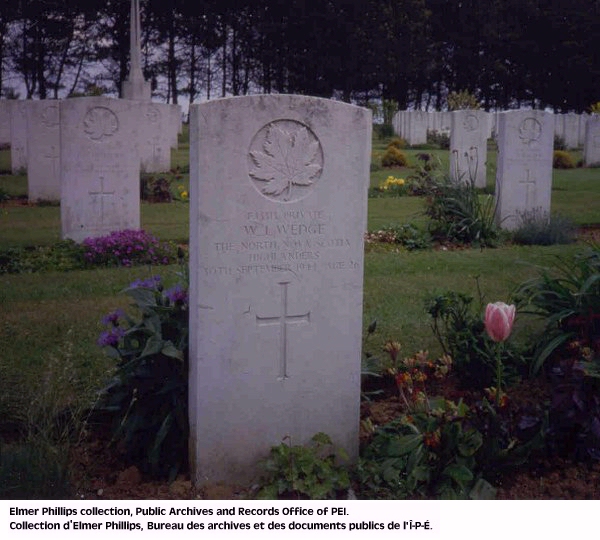 Grave marker for W.J. Wedge