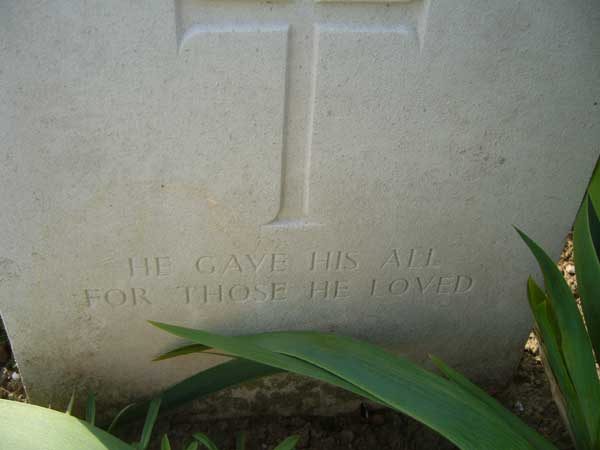 Grave Marker Inscription