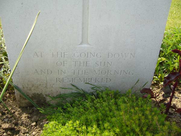 Grave Marker Inscription