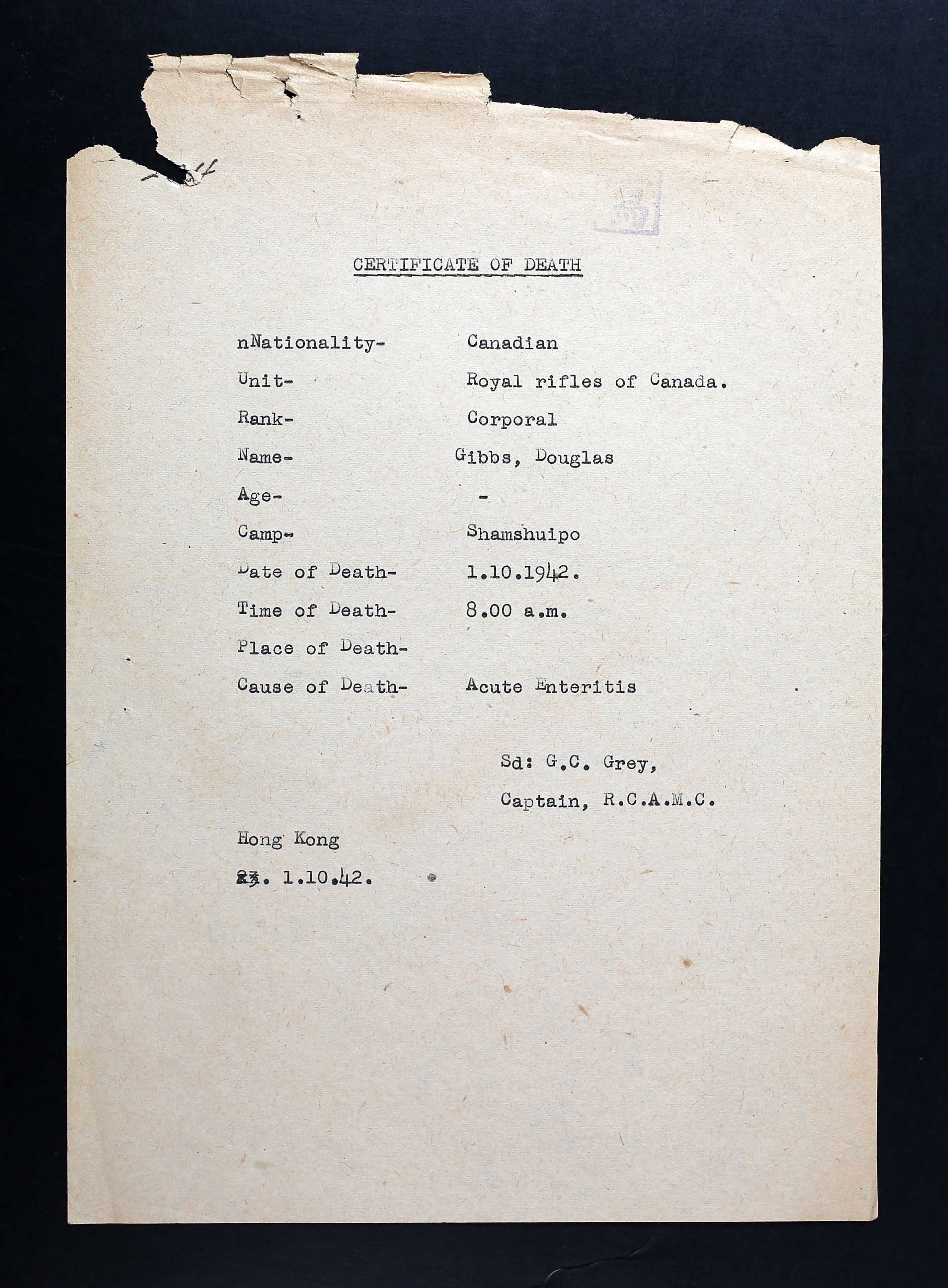 Circumstances of death