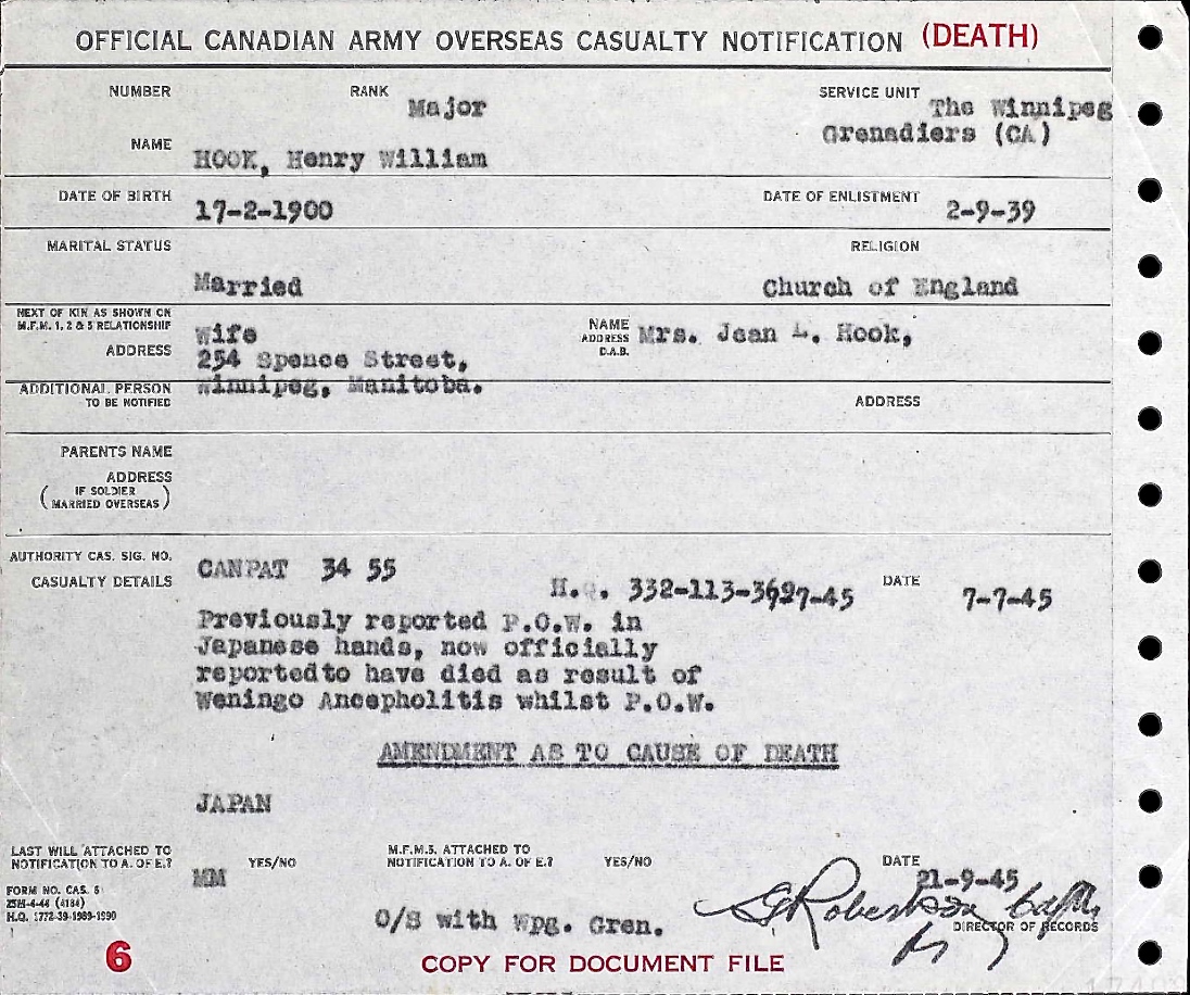 Casualty Notification Form