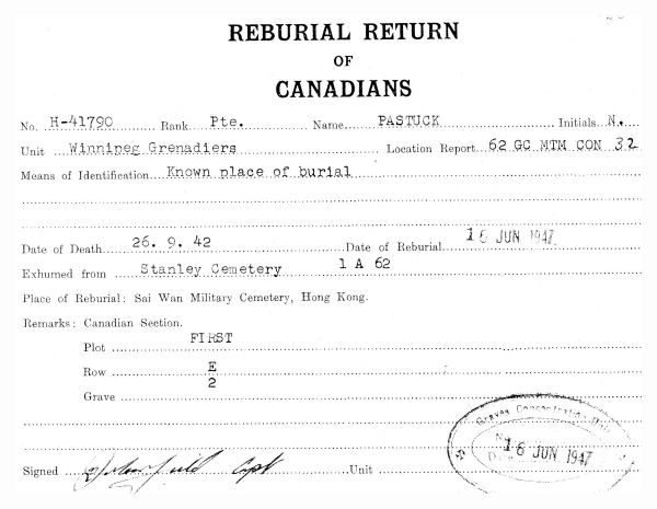 Reburial Document