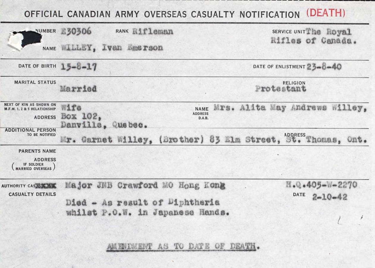 Casualty Notification Form