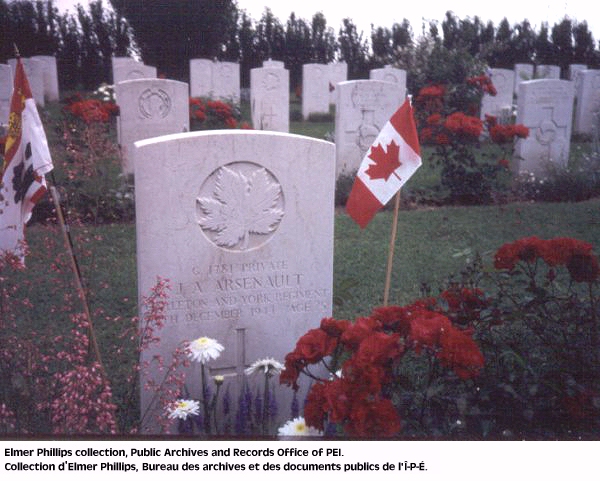 Grave marker for Joseph Arsenault