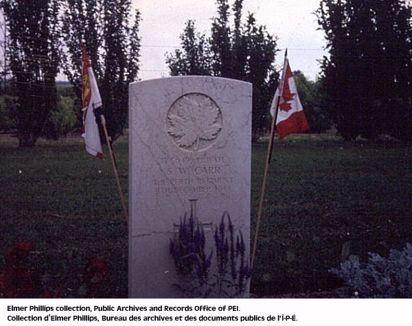 Grave marker for S.W. Carr
