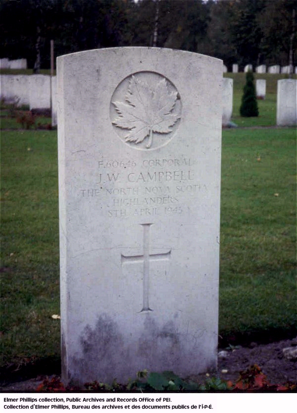 Grave marker for J.W. Campbell