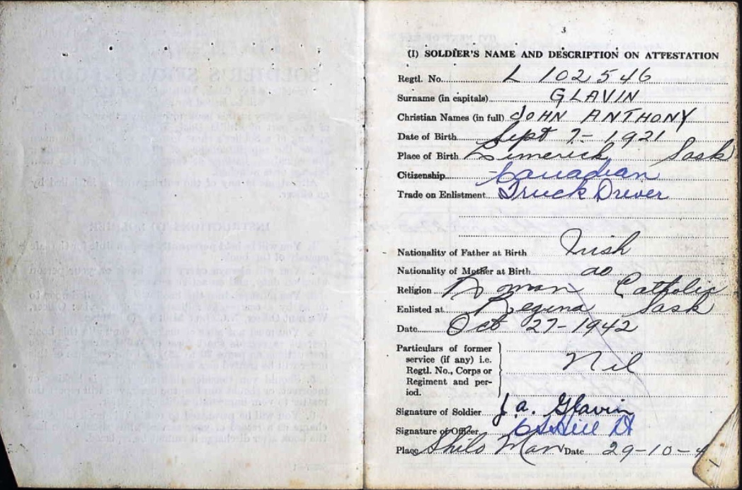 Soldier's service and Pay Book