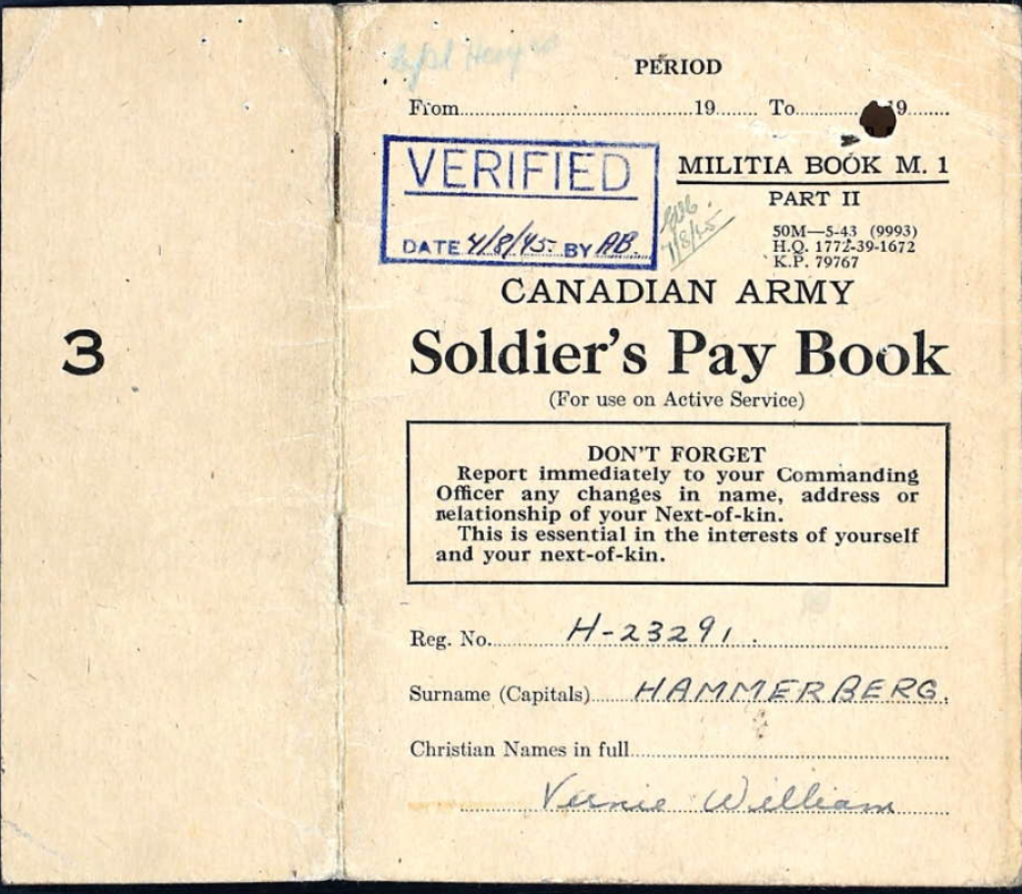 Solider's pay book