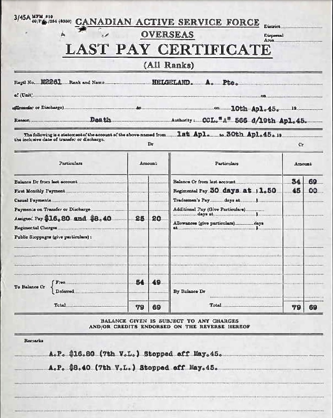 Last Pay Certificate