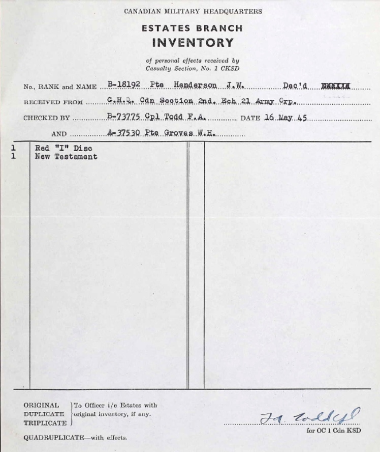 Estates Branch Inventory