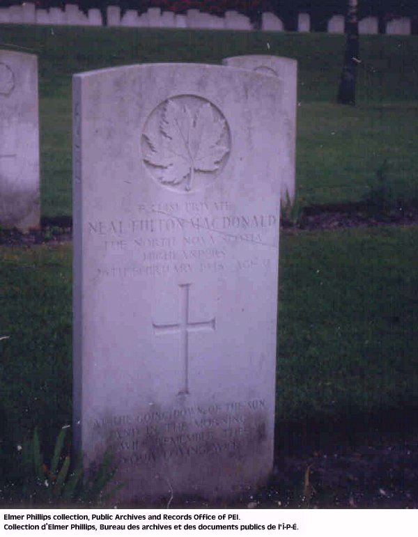 Grave marker for N.F. Macdonald