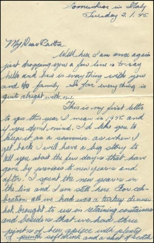January 1945 letter  p.1