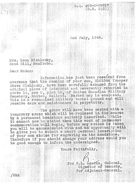 Official Letter, July 2, 1946