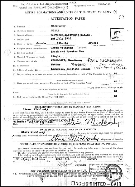 Attestation Paper (front)