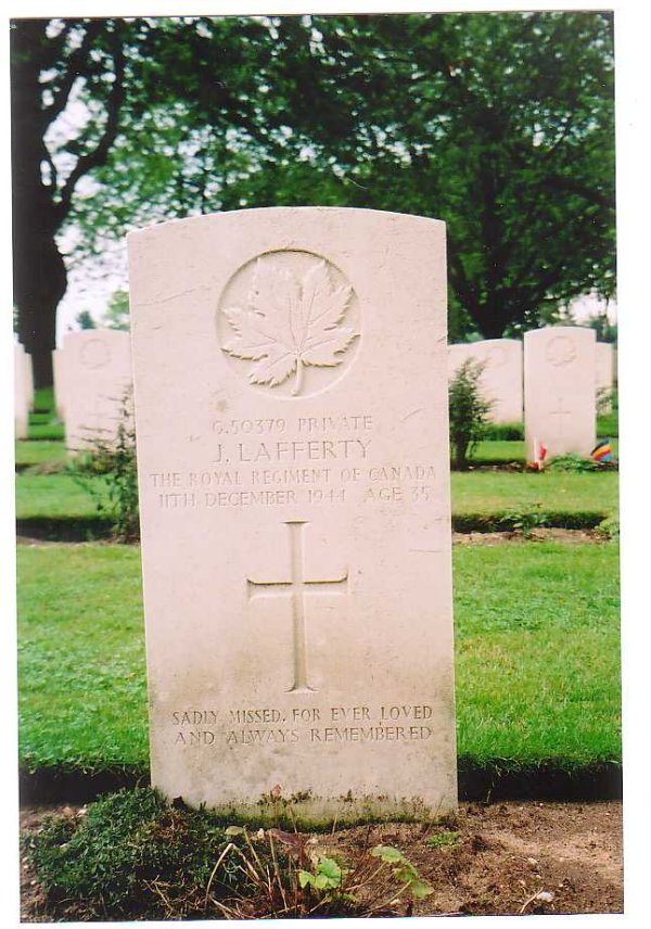 Grave marker of John Lafferty