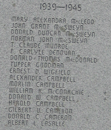 Close up of Memorial