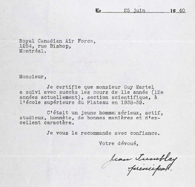 Letter of recommendation