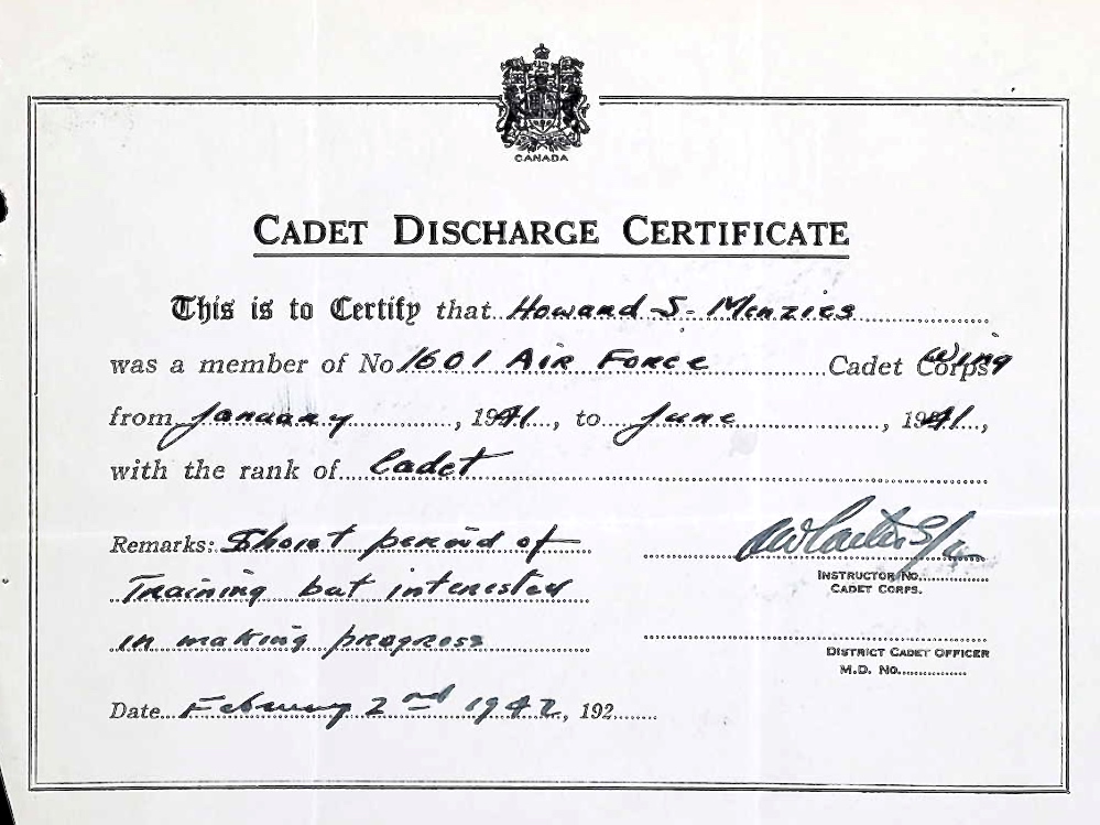 Discharge certificate