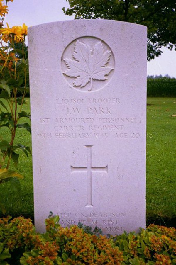 Headstone of James W. Park