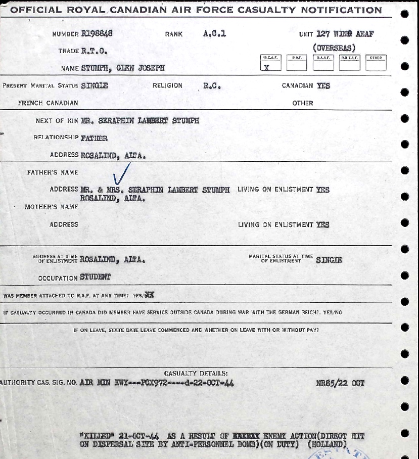 Notification of death