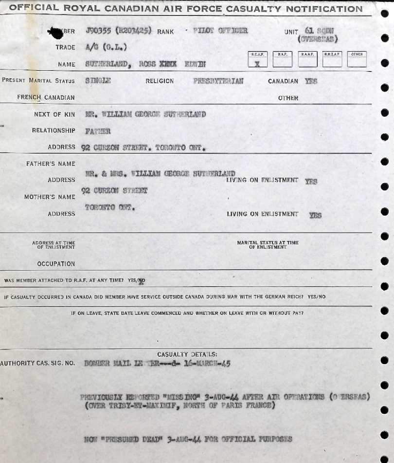 Notification of death