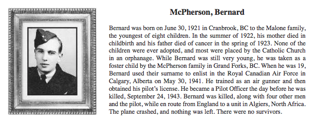 Photo of BERNARD MCPHERSON