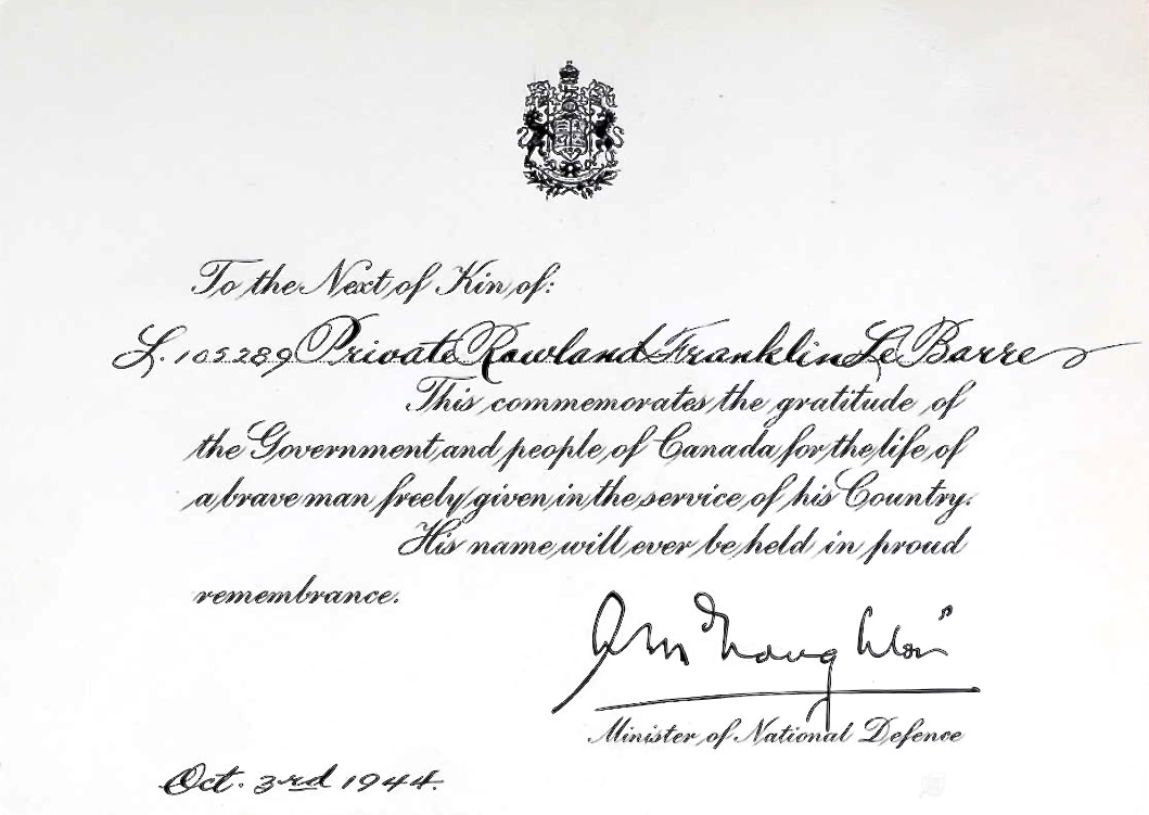 Letter of Condolence