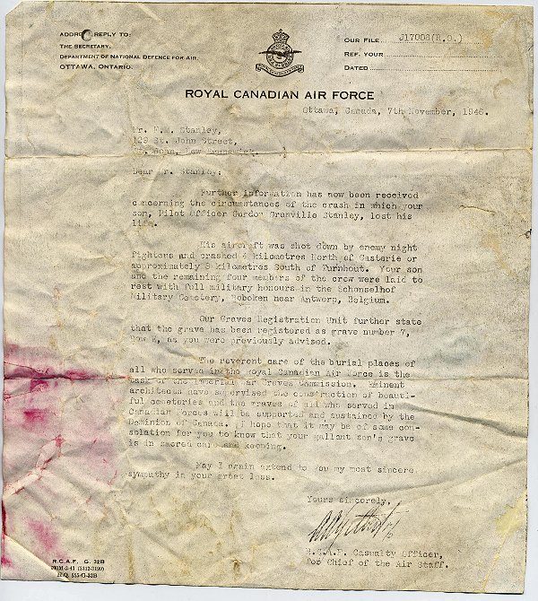 Letter dated 7 November 1946