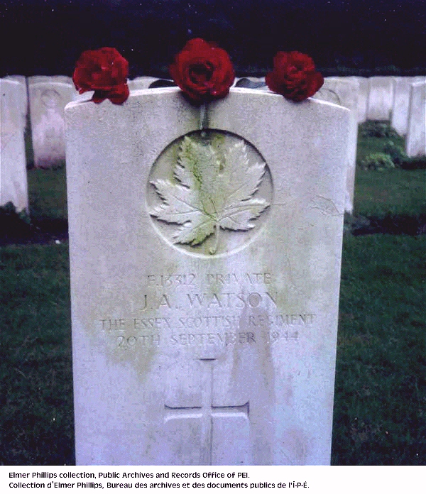 Grave marker for J.A. Watson