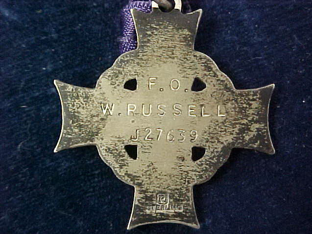 Reverse side of Memorial Cross