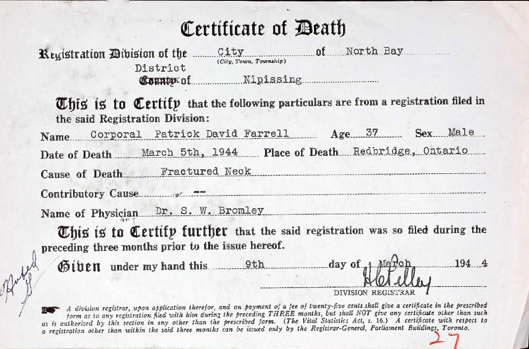 Notification of Death