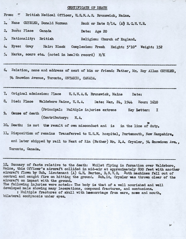 Certificate of Death