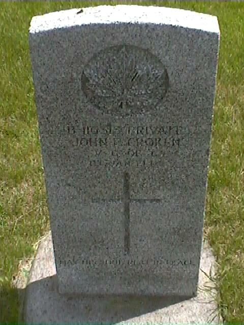 Headstone of John F. Croken