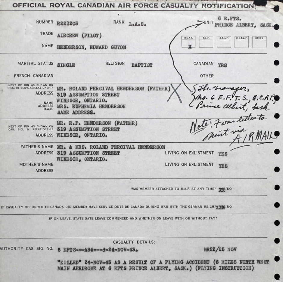 Notification of death