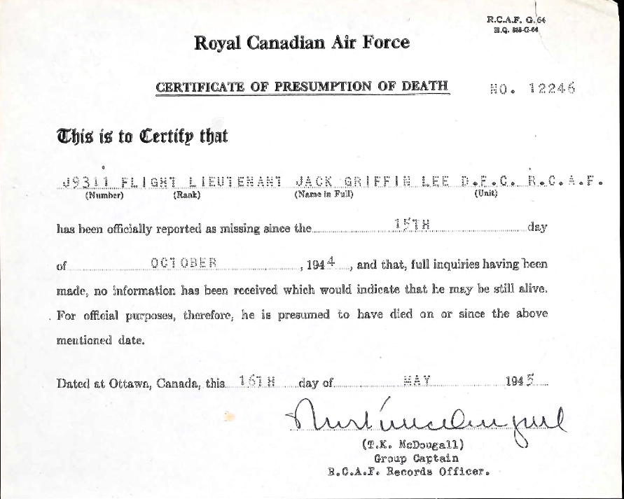 Notification of death