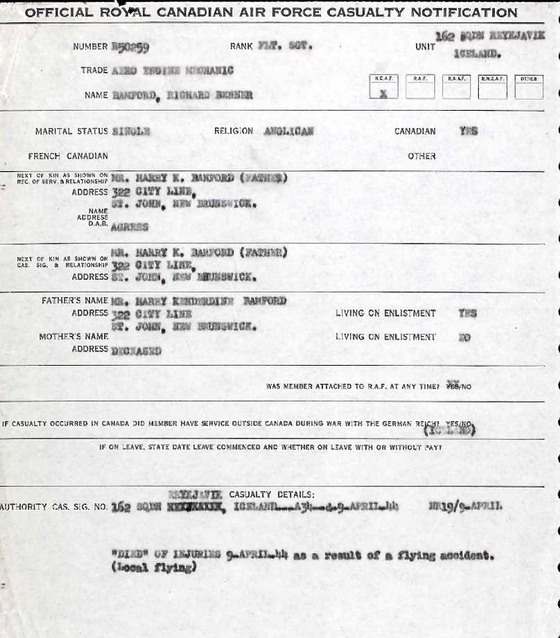 Casualty Notification Form
