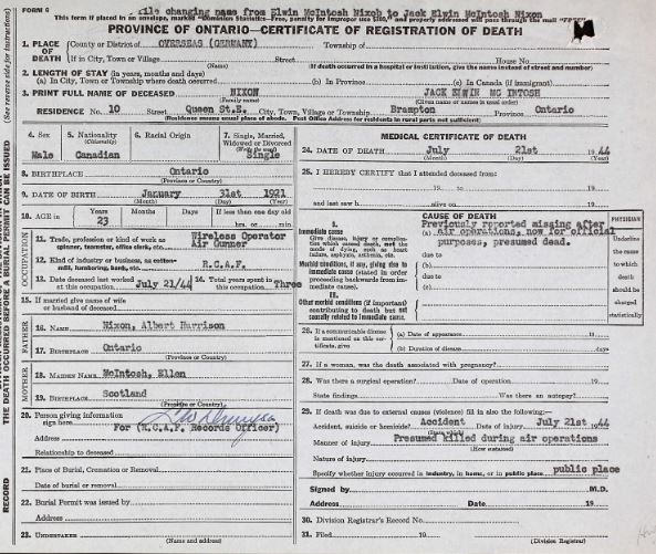Circumstances of death registers