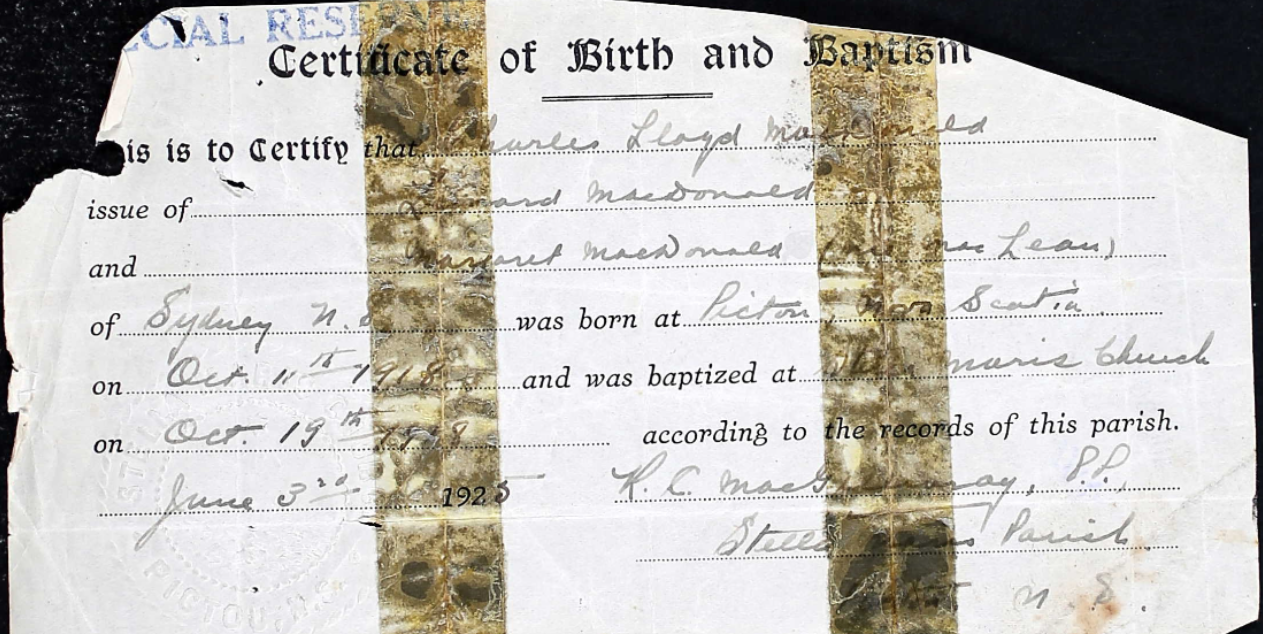 Birth ceritificate