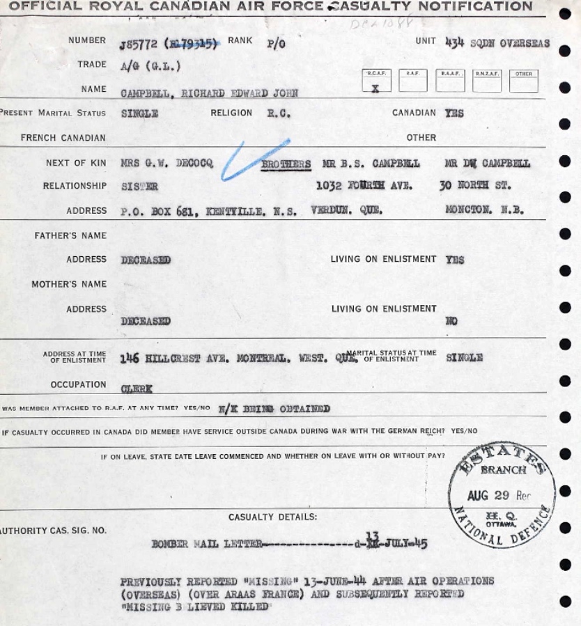 Notification of death