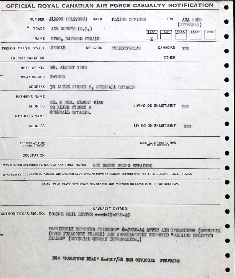 Notification of death