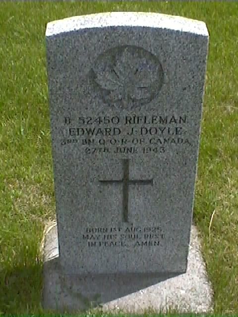 Headstone of Edward Joseph Doyle