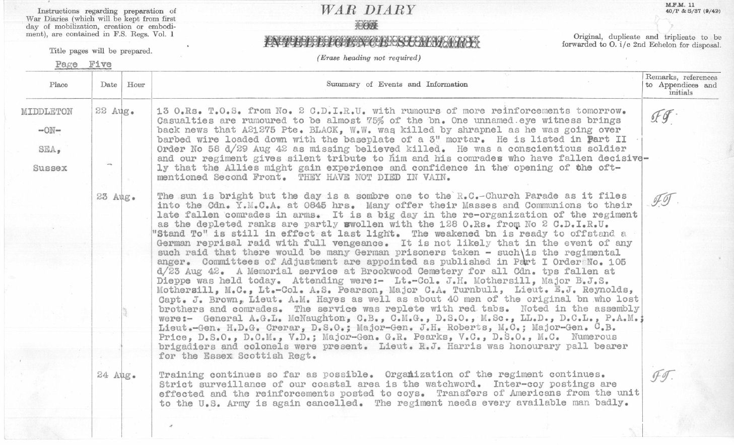 War Diary