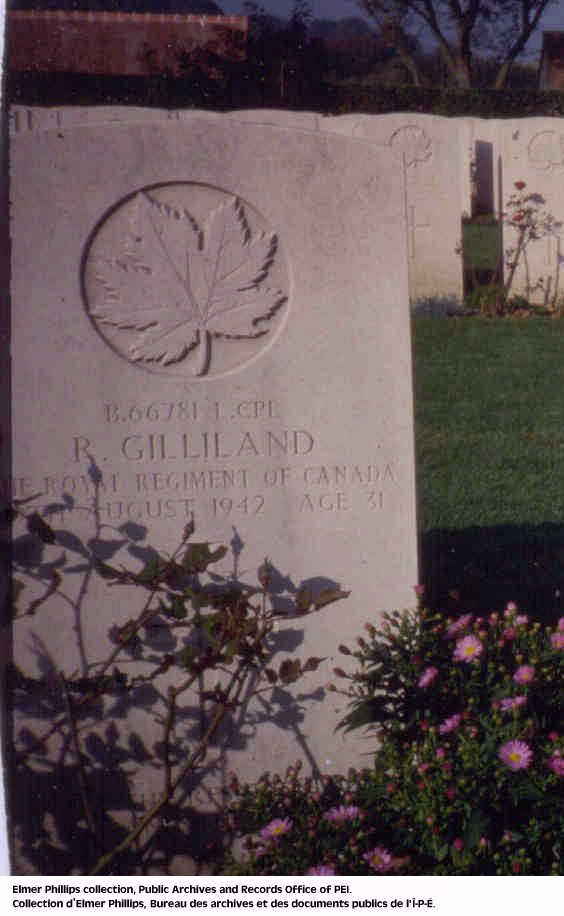 Grave marker for R. Gilliland