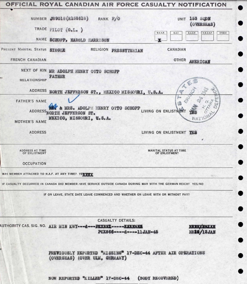 Notification of death