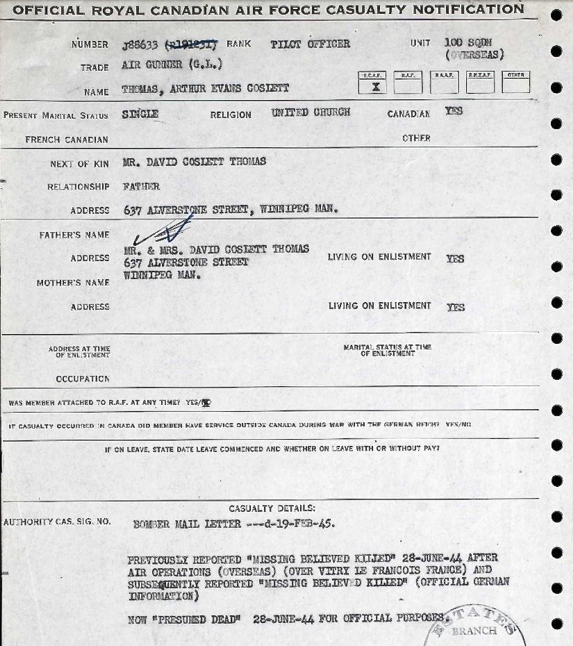 Notification of death