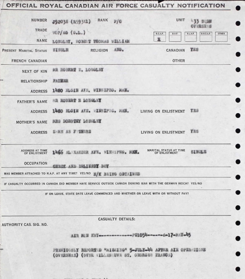 Notification of death