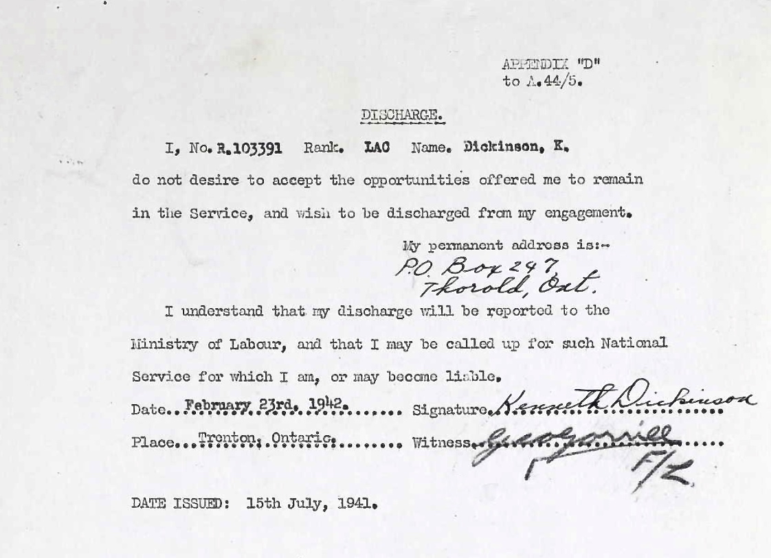 Discharge Certificate